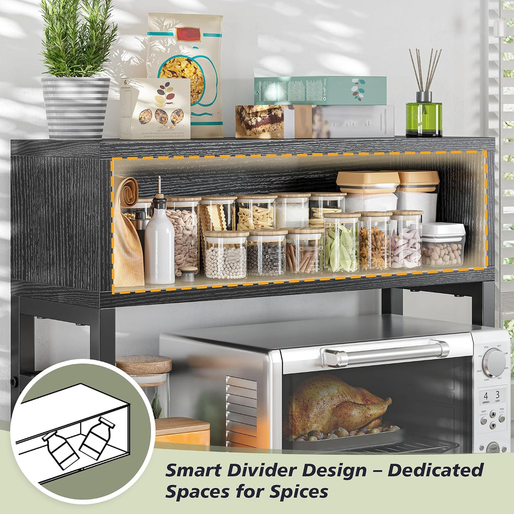 EnHomee 4-Tier Microwave Stand Countertop, Microwave Shelf With Storage