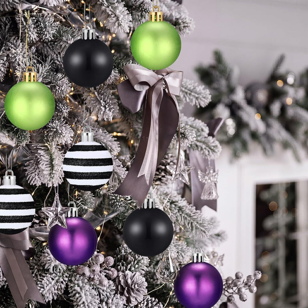 Civaner 24 Pcs Halloween Ball Ornaments 2.36 Inch Halloween Tree Decoration