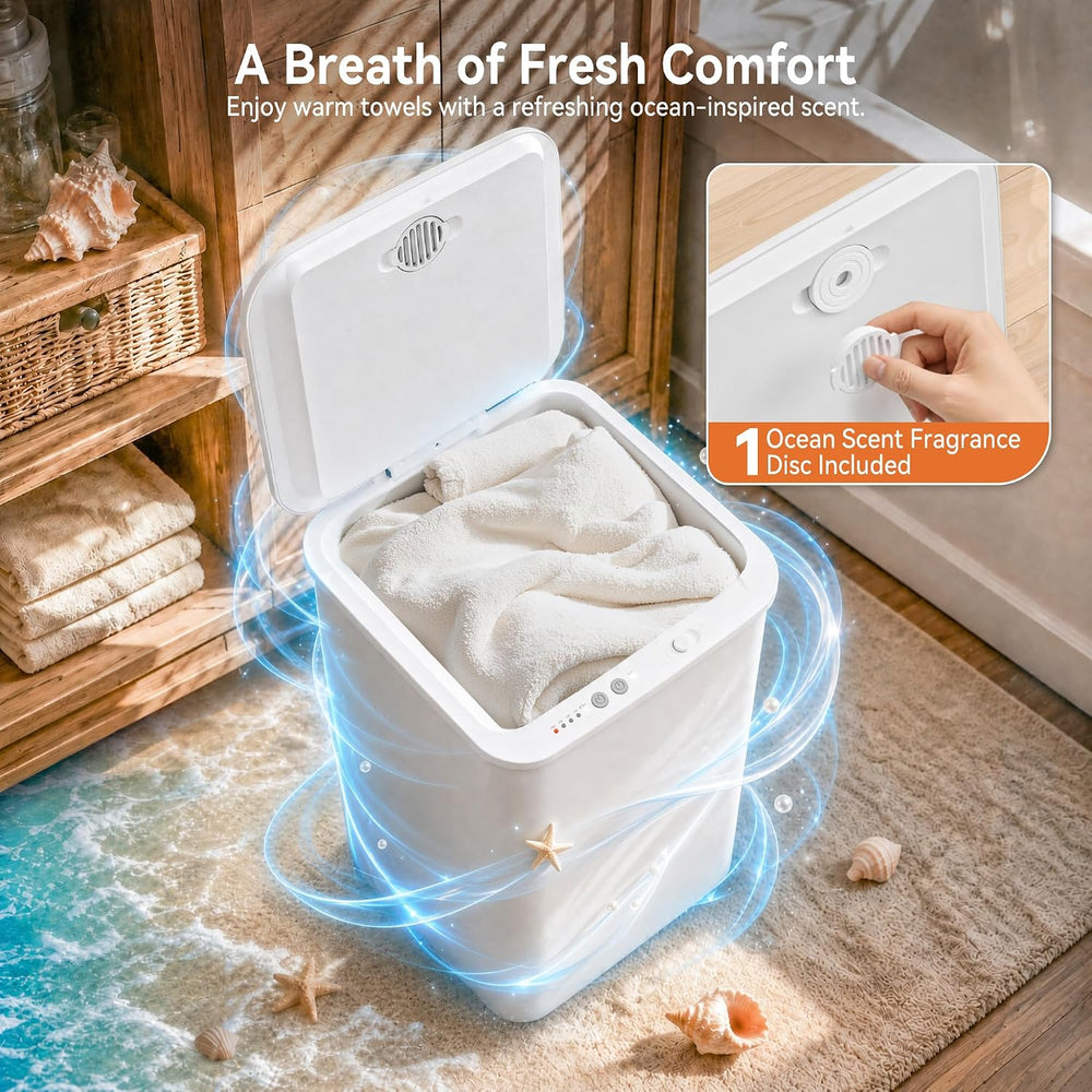 Manastin Heated Towel Warmers for Bathroom, Fragrance Disc Holder, White