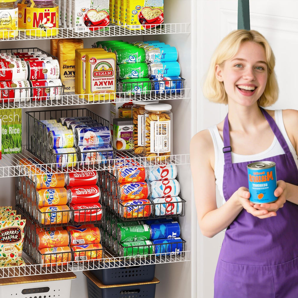 3 Pack Can Storage Organizer For Pantry,Stackble Widen Can Holder Rack With 3...