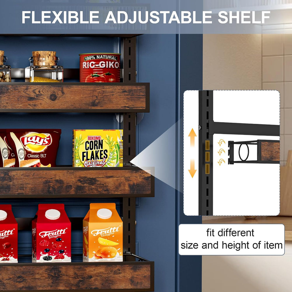 8 Tier Over The Door Pantry Orangizer 2 IN 1 Wall Mounted or Hanging Spice Ra...