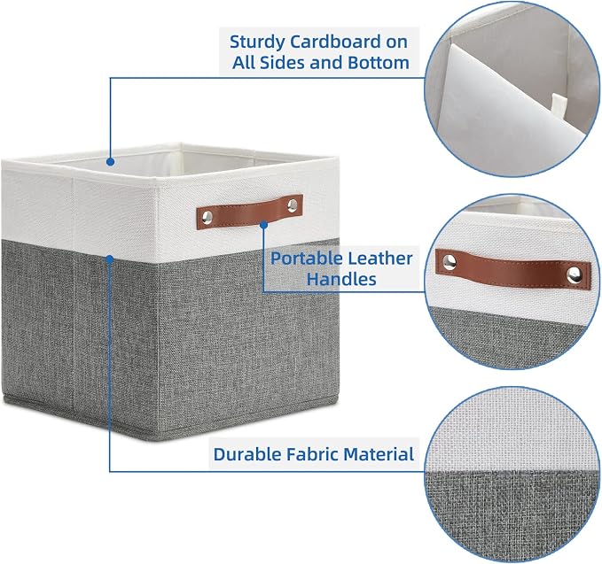 Temary Cube Storage Bins 4 Pack Storage Cubes 11×11 Fabric Storage Bins