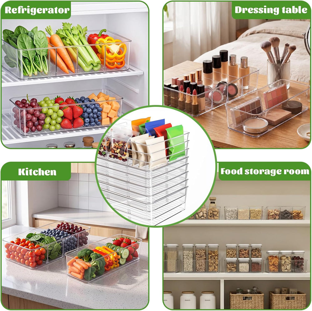 8 Pcs Snack Pantry Organizer Storage for Shelf, Large, Divider