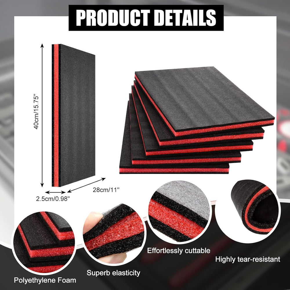 5 Pcs Tool Box Foam Organizer 15.75x11x1 Inch Toolbox Foam Inserts Sheets Box...