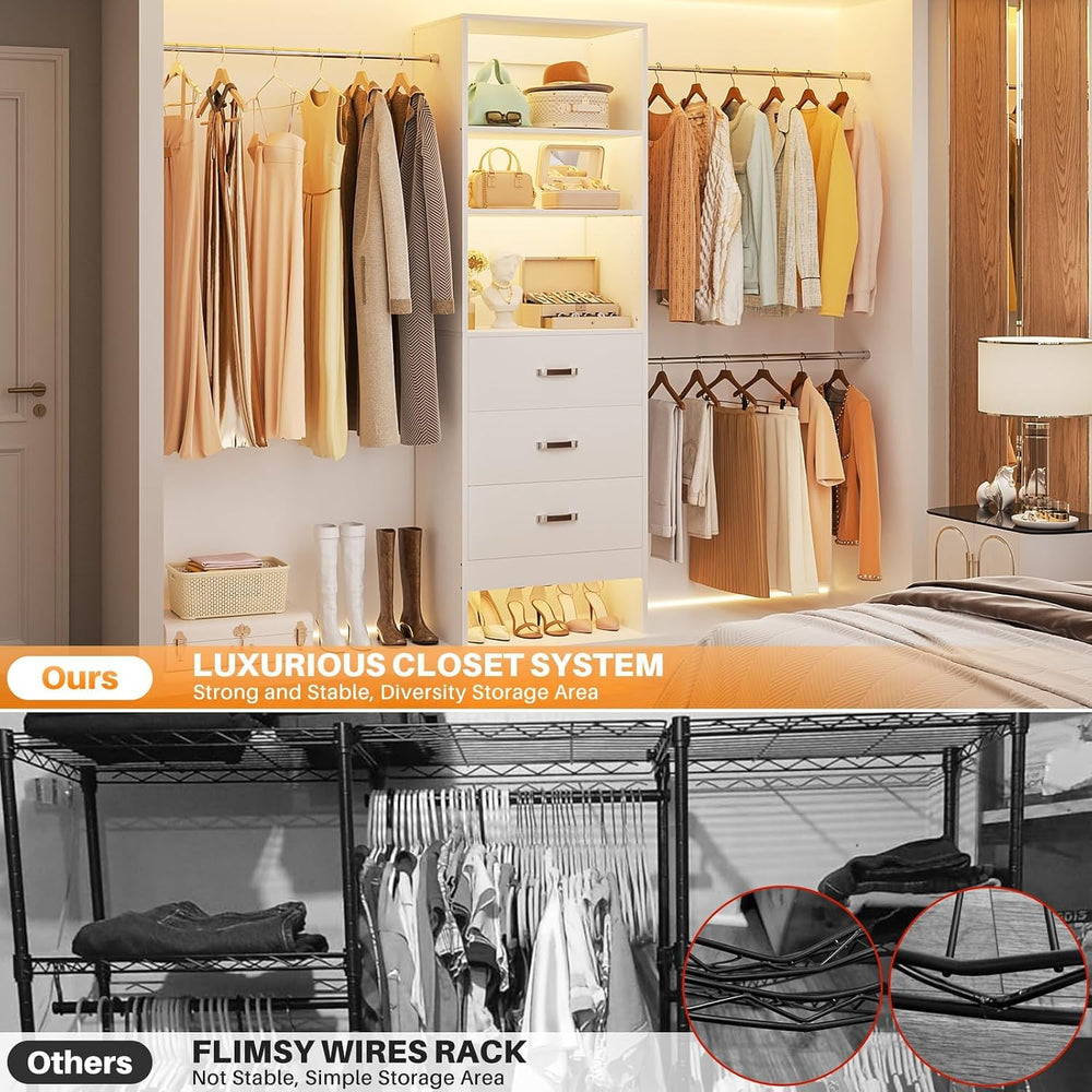 Homieasy 96 Inches Closet Organizer System, 8FT Customizable Walk In Closet O...