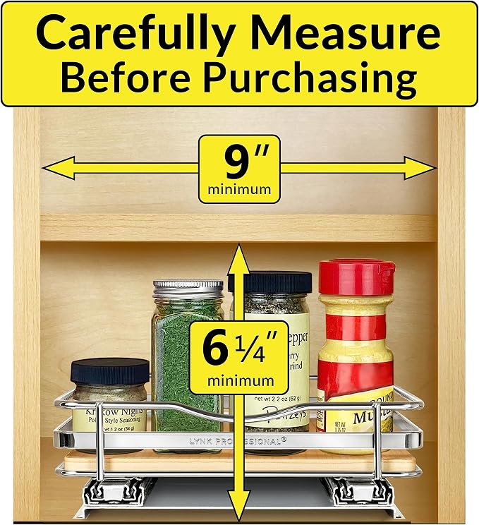 LYNK PROFESSIONAL® Élite™ Pull Out Spice Rack Organizer
