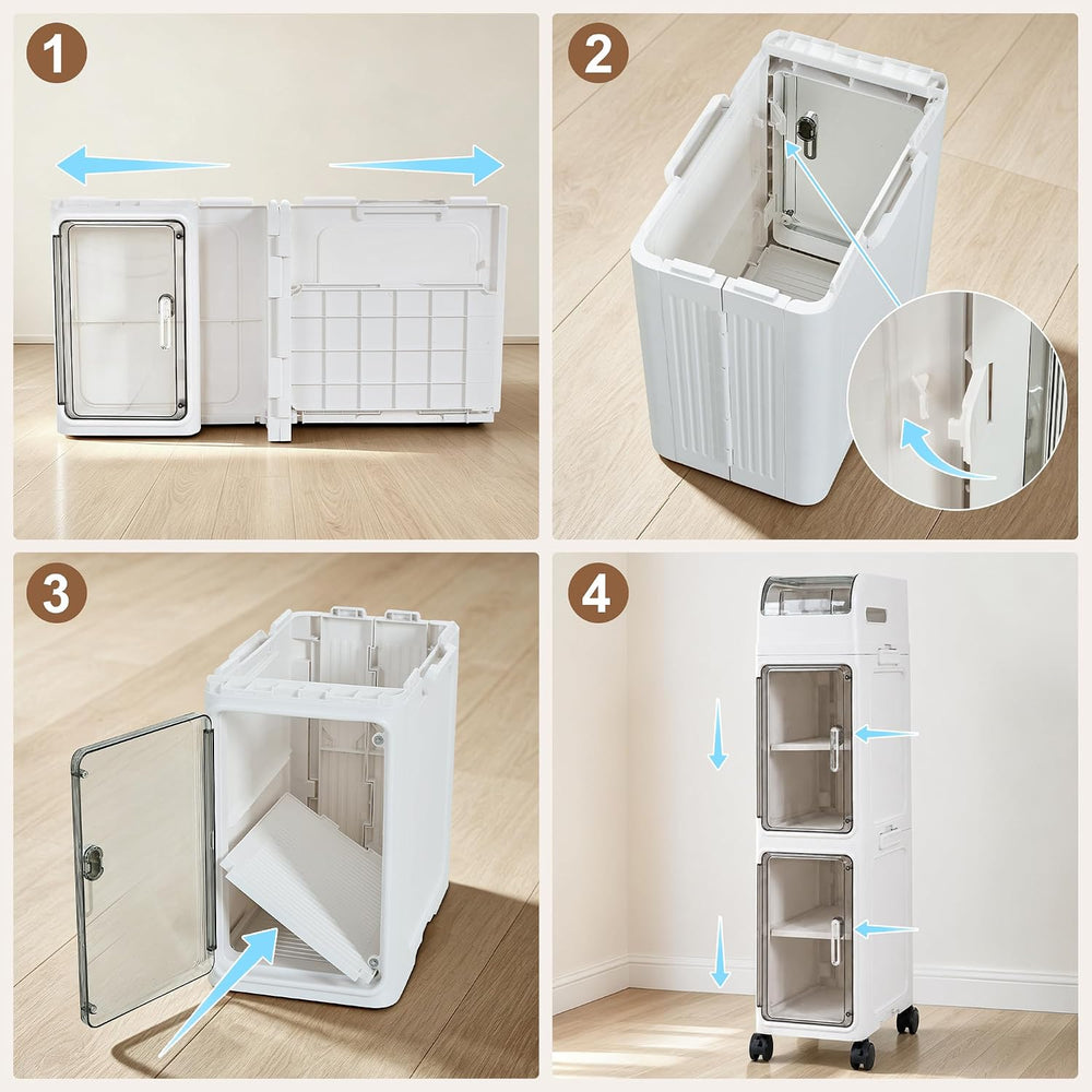 Slim Bathroom Storage Cabinet with Wheels, 4-Tier Narrow Organizer