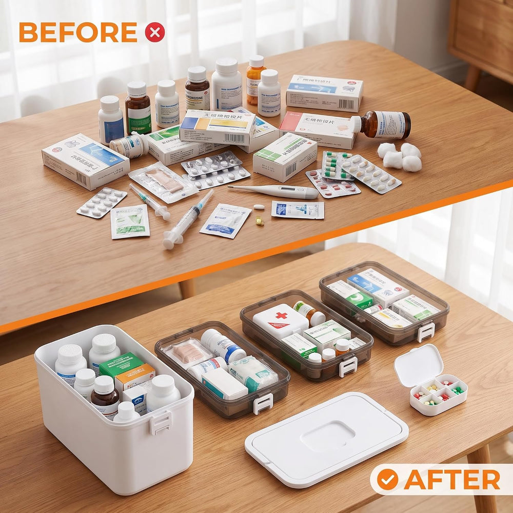 4-Tier Medicine Organizer - Portable Medicine Cabinet with Handle