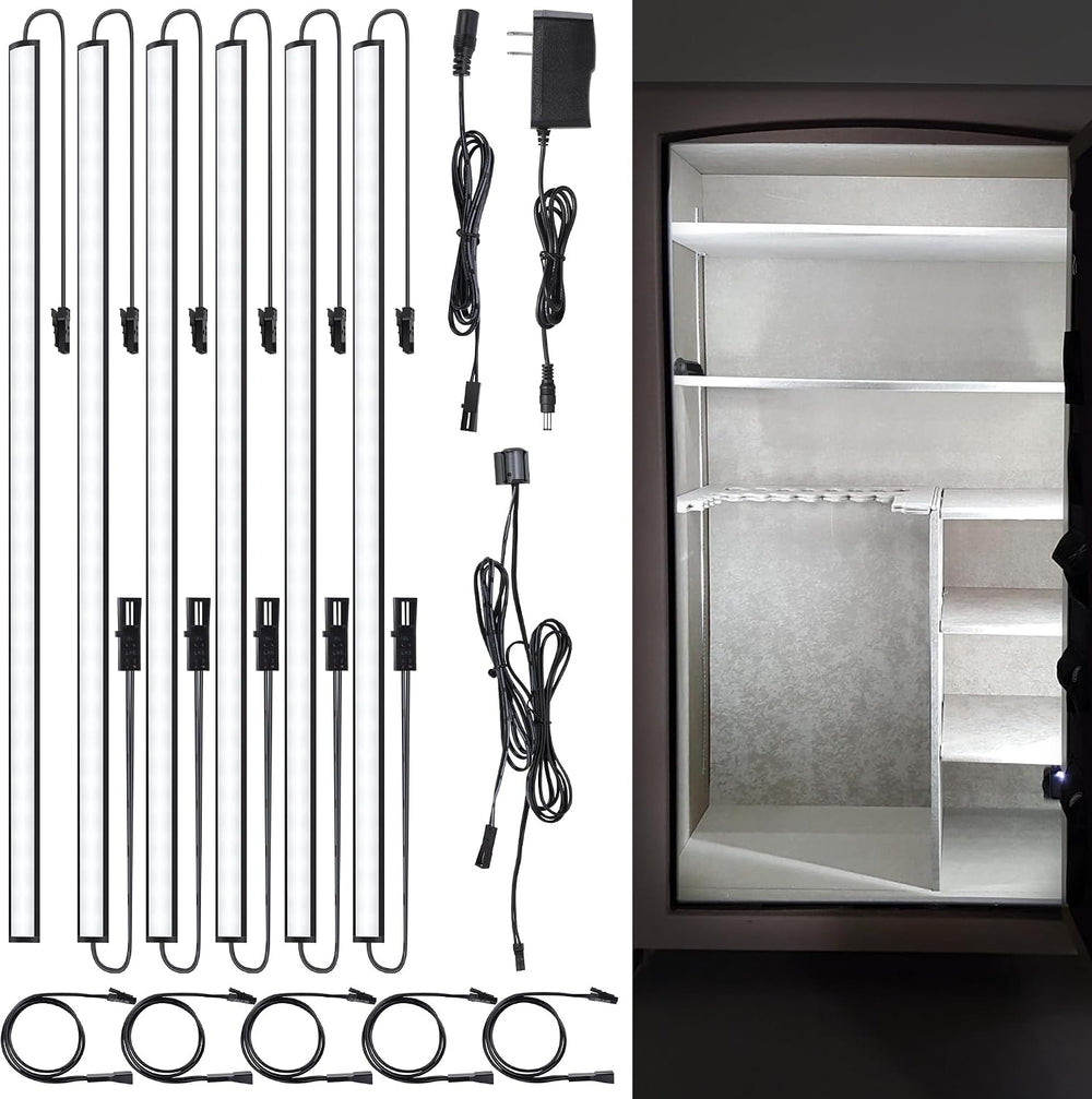 JUSJUBR Gun Safe Light Kit - Door Activated Safe Lights, 6 PCS x 12 Inch Slim...