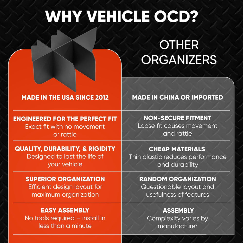 Vehicle OCD - Center Console Organizer for Ford F150 (2004-2014) (Column Shif...