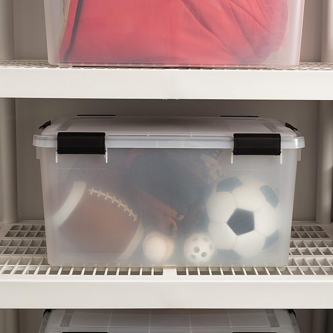 IRIS USA 110559 62.8 Quart Weathertight Plastic Storage Box (4 Pack)