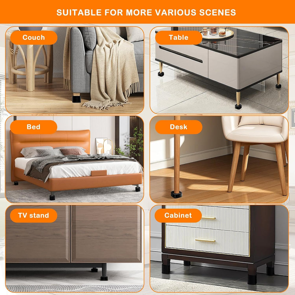 Furniture Risers Adjustable Bed Risers Heavy Duty Lifts Height 3", Squar...