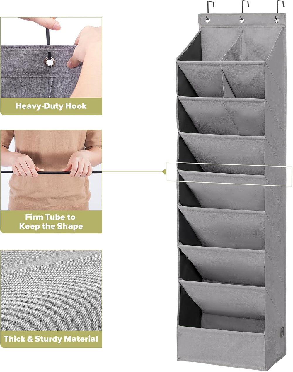 6 Pack Shoe Organizer with 6 Extra Large Pockets and 4 Large Pocket, Over the...