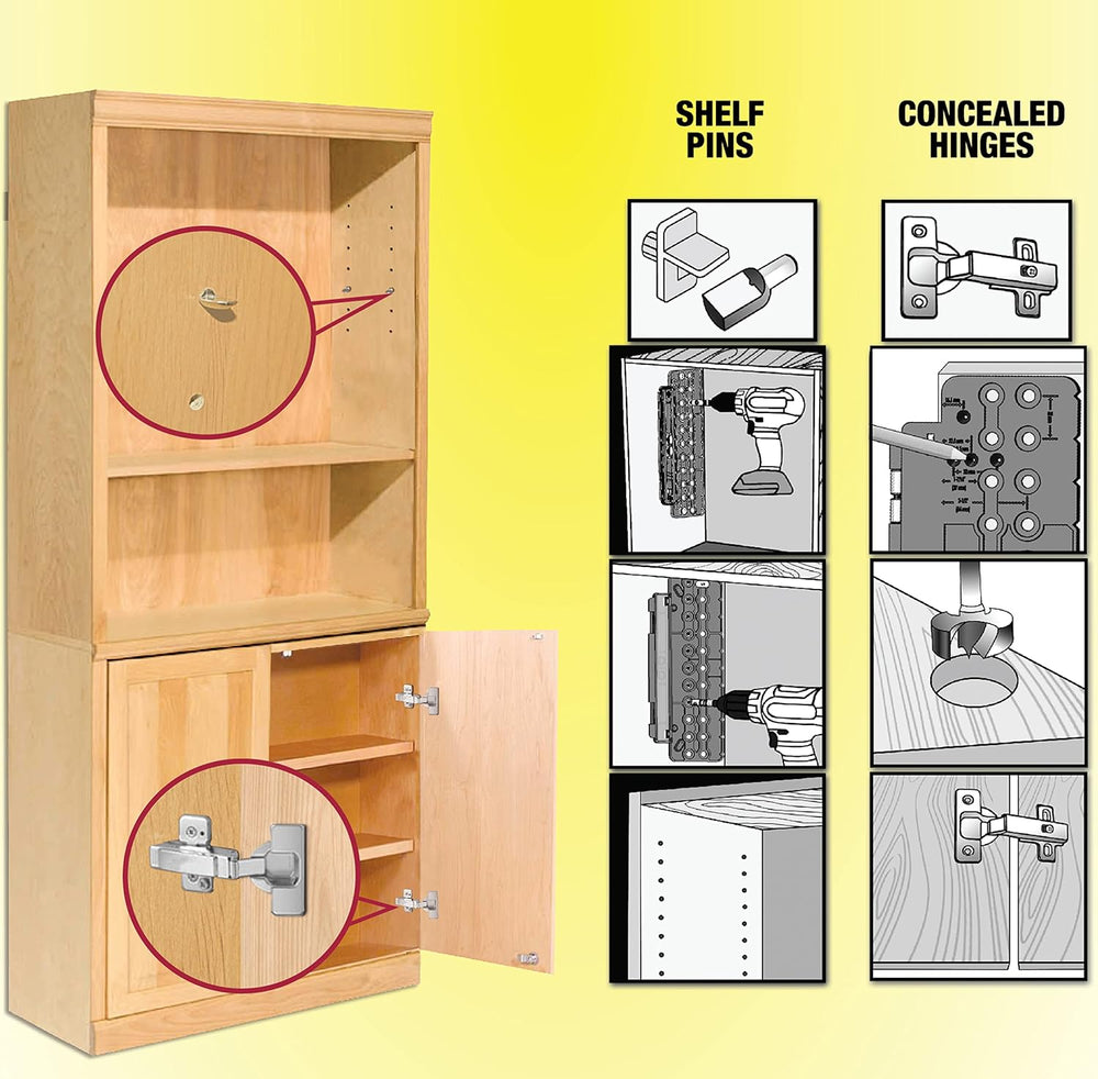 Milescraft 1316 CabinetMate - Shelf Pin Drilling Jig, Create Holes for Wobble...