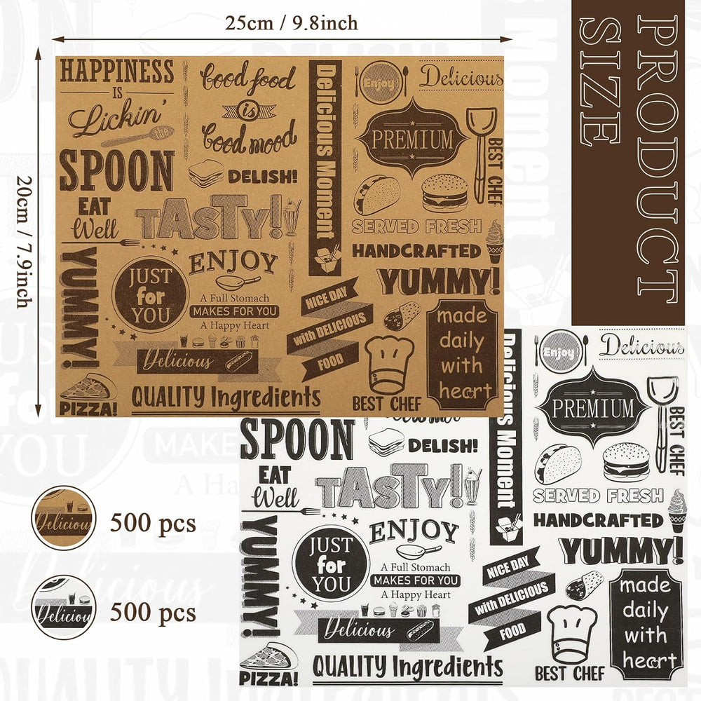 Woanger Deli Wax Paper Sheet Grease Resistant Food Basket Liner, 1000 Pcs