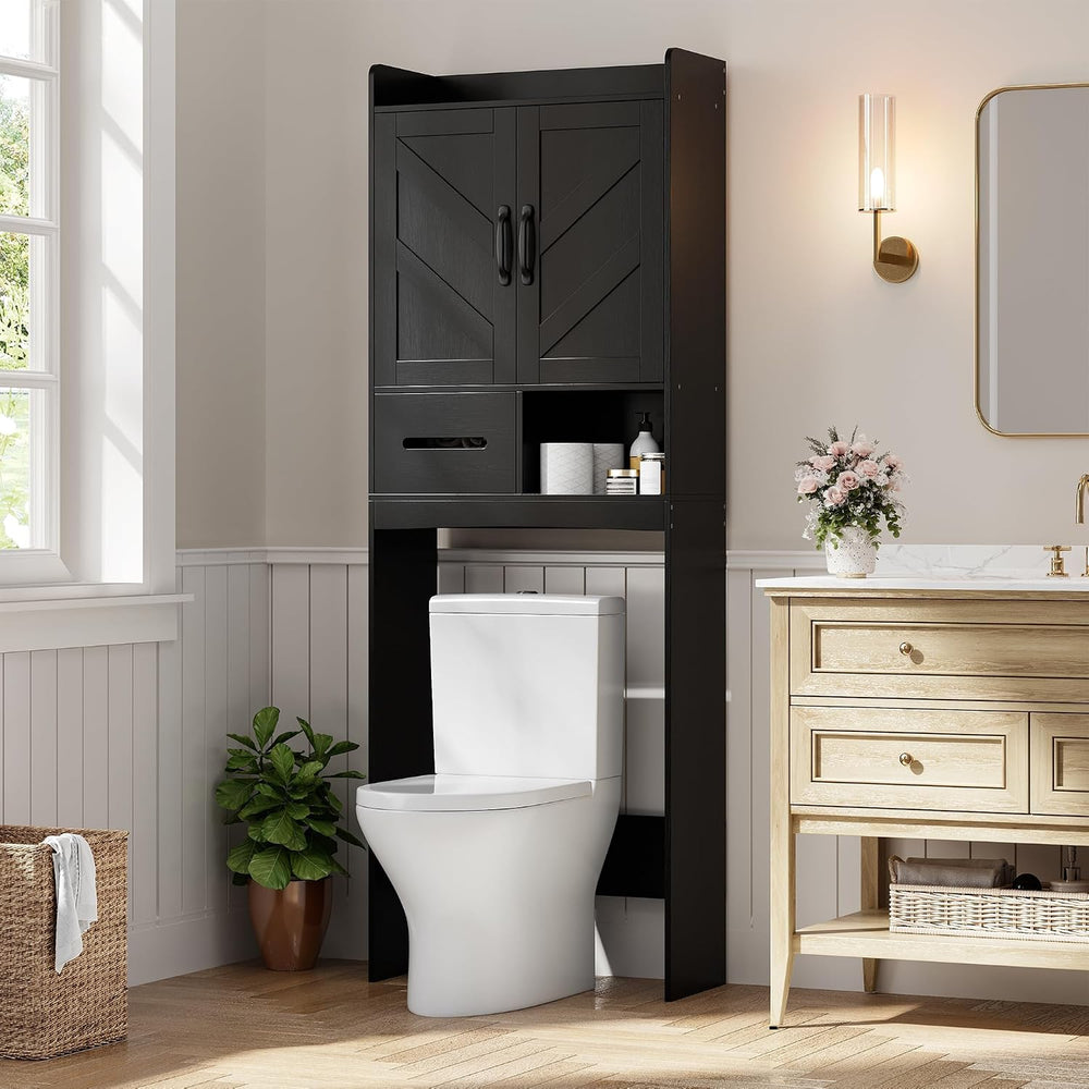Garvee Over the Toilet Storage Cabinet with Adjustable Shelf, Black