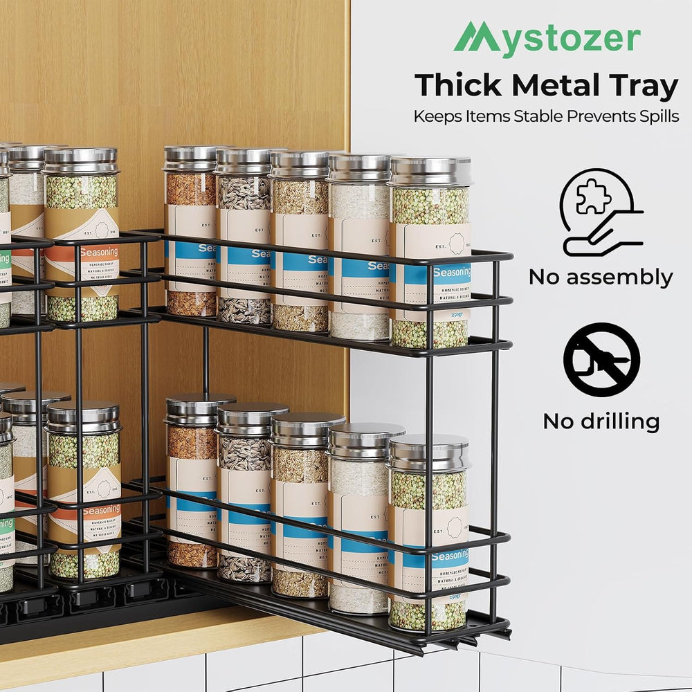 Mystozer Pull Out Spice Rack Organizer for Cabinet, Slide Out Spice Racks, Ea...