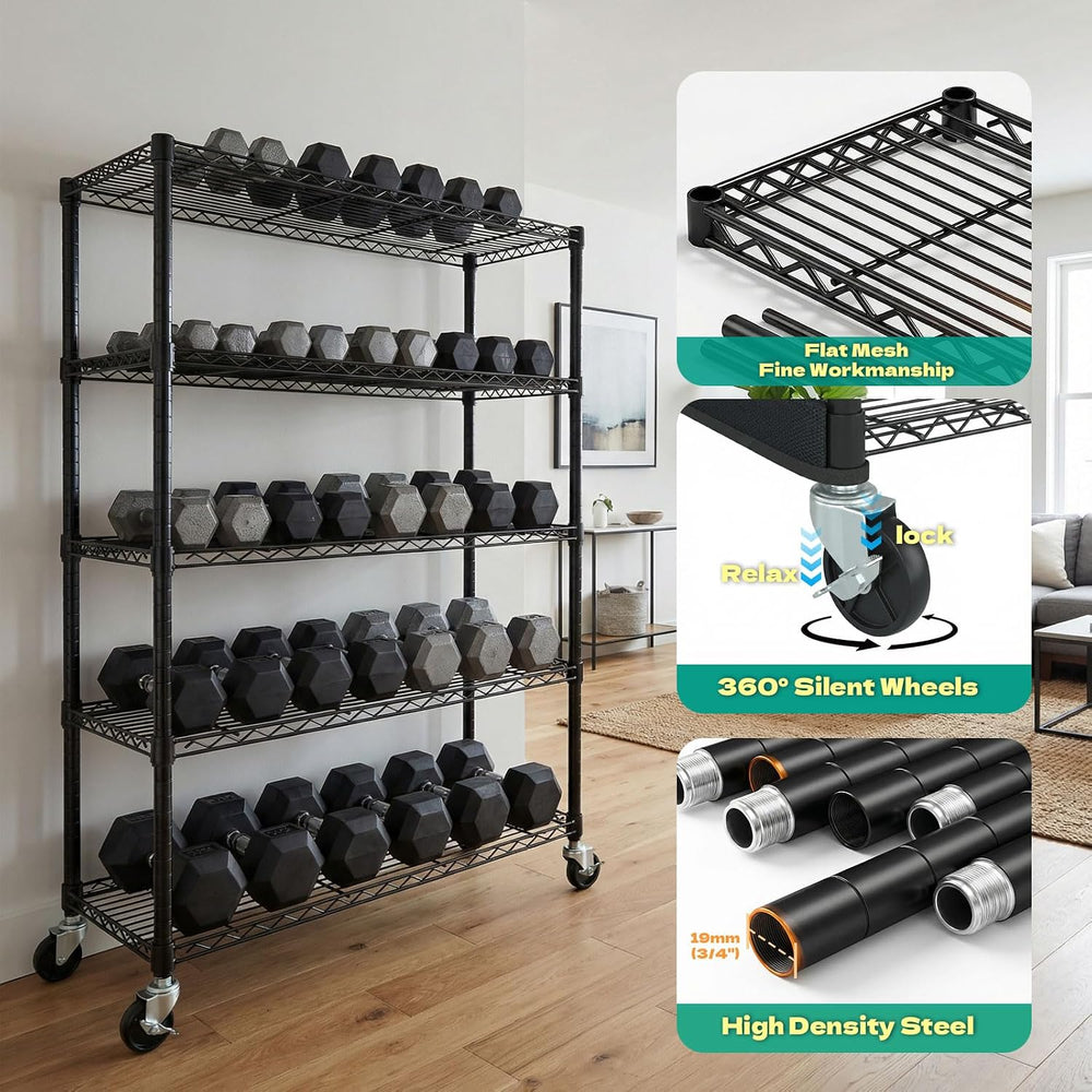 Wire Shelving Unit with 600D Oxford Cover & Wheels, 36"x18"x72&...