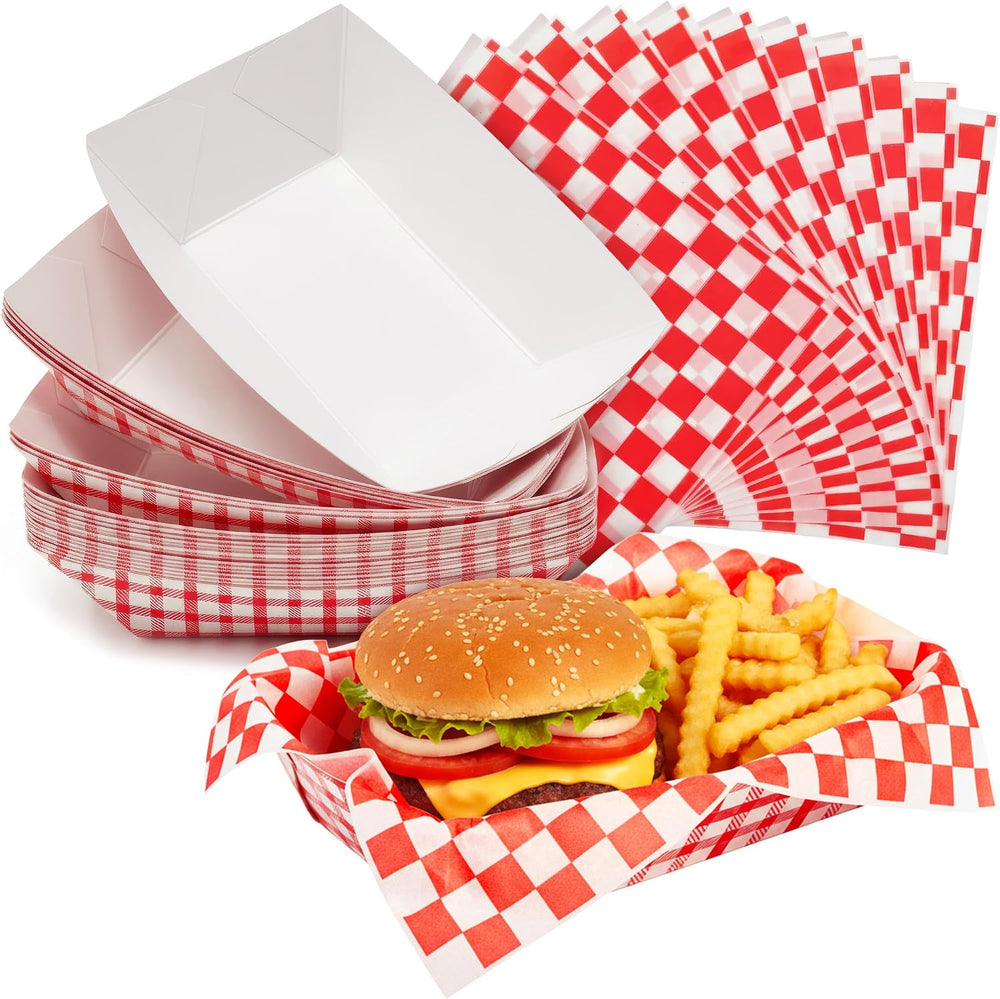 Heavy Duty Grease Resistant 3 Lb Paper Food Tray and Deli Liner 100 Pk. 100-1...