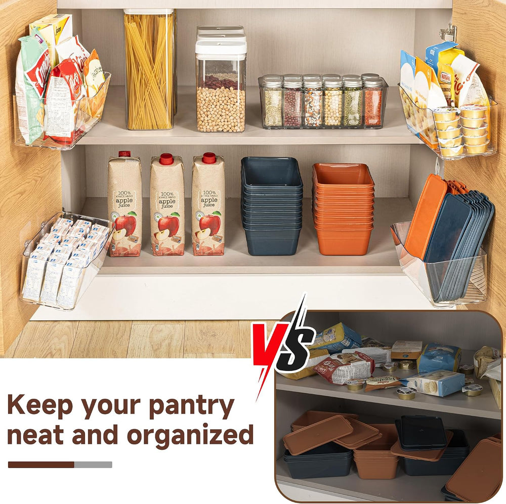 4-Pack Large Cabinet Door Organizer, 11.4" Adhesive Space-Saving Clear Bins