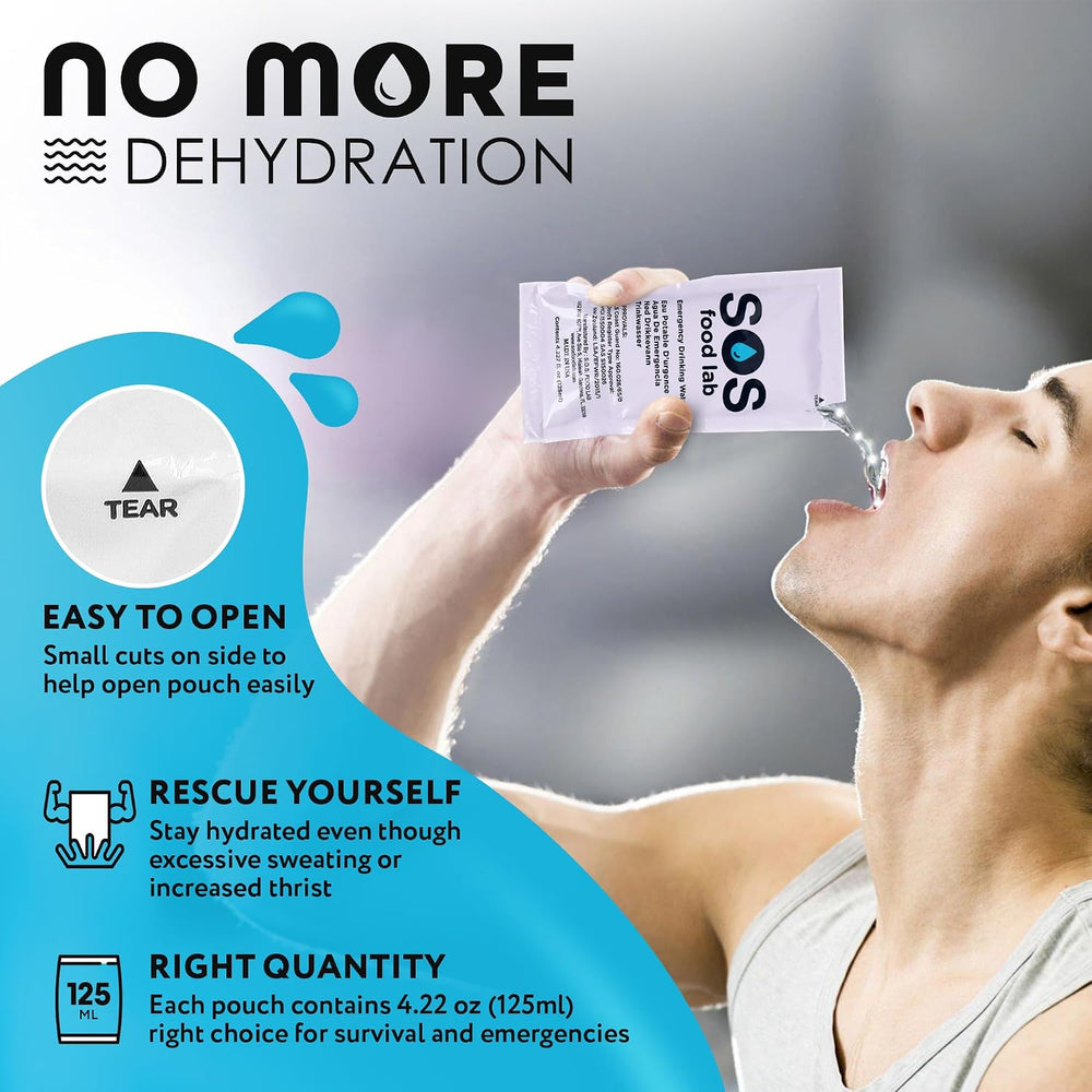 S.O.S Emergency Drinking Water – 62 Packets (4.22 oz Each) – 5-Year Shelf Lif...
