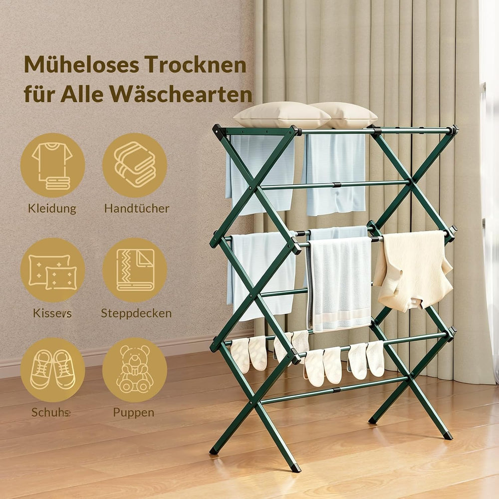 Clothes Drying Rack Collapsible,Heavy Duty Extendable Laundry Rack for Drying...