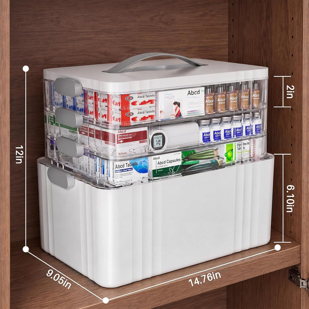 4-Tier Medicine Organizer - Multipurpose Medicine Cabinet Storage Box