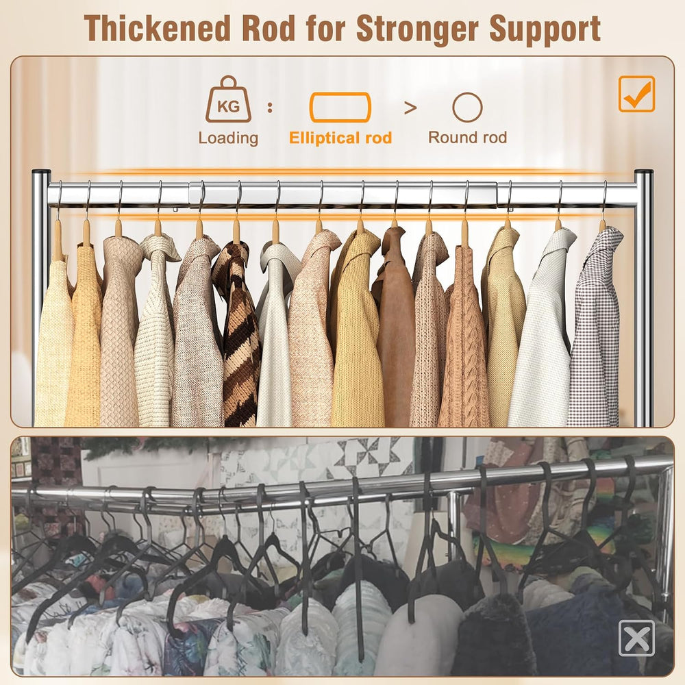 EAGMAK Heavy Duty Clothes Rack Load 420 LBS, Rolling Garment Rack with Lockab...