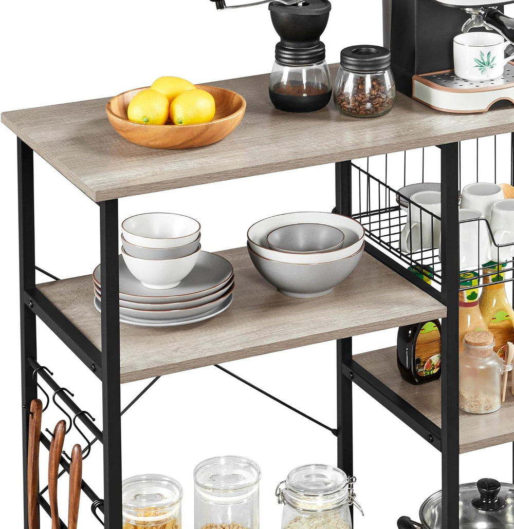 Yaheetech 4-Tier Bakers Rack,Microwave Stand for Coffee Bar,Grey