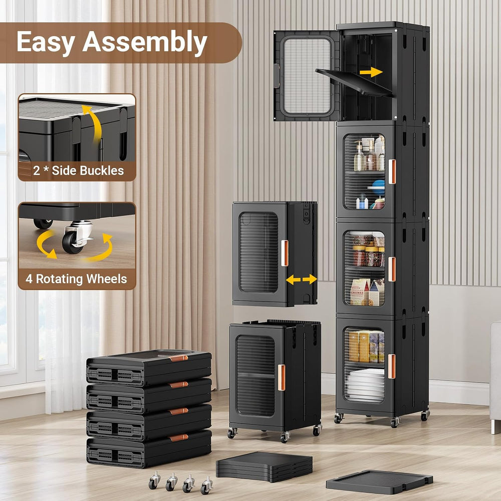 BROVIEW 3-Tier Tall Narrow Storage Cabinet Organizer, Slim Bathroom Cabinets ...