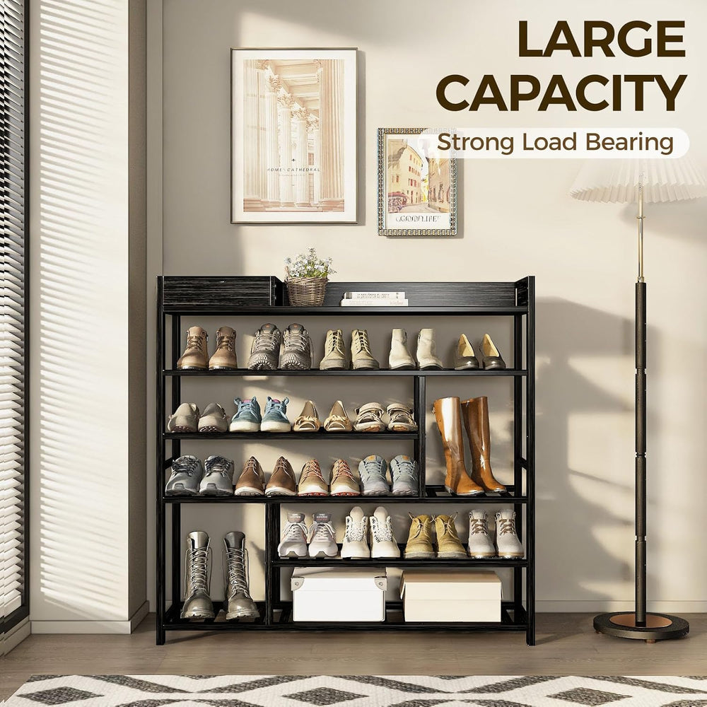 Bamworld Shoe Rack for Front Door Entrance Bamboo Shoe Organizer with Storage...