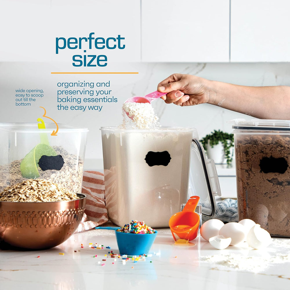 Storeganize Flour Sugar Storage Containers (5.3L/4pk) Great Rice Canisters Se...