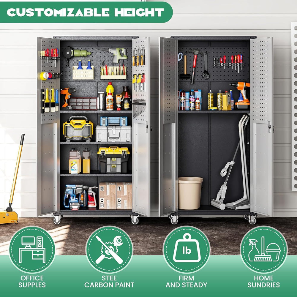 Garage Cabinet System | Heavy Duty Steel All-in-One Modular Garage Cabinet Se...