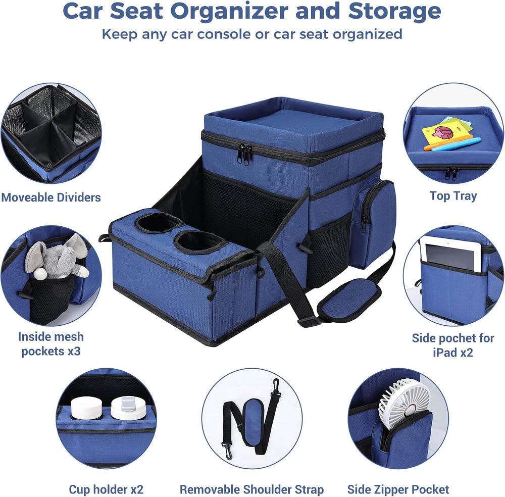 COOLBEBE Car Seat Organizer, Backseat Car Organizer, Navy Blue