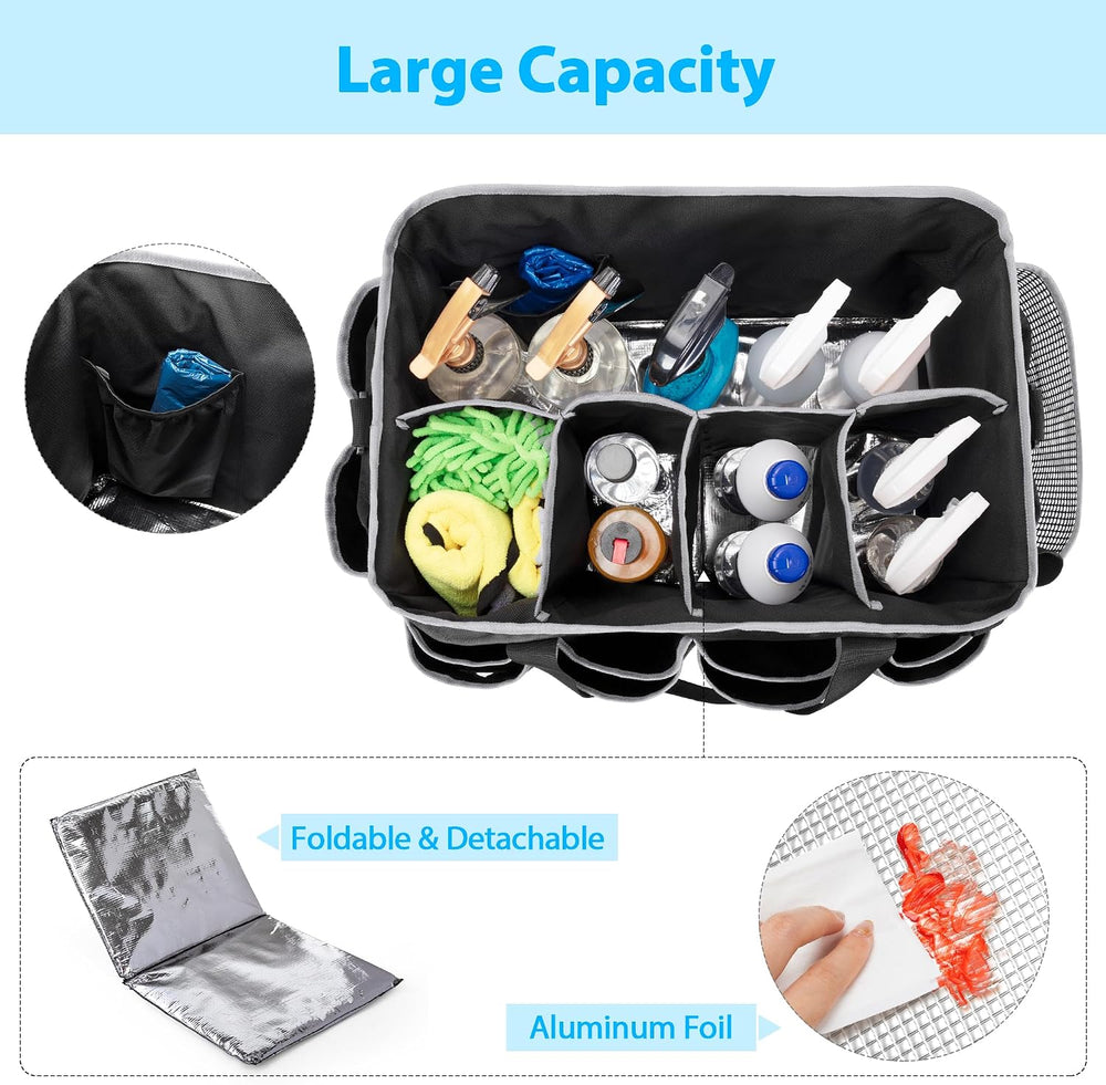 Extra-large Wearable Cleaning Caddy with Pad, Handle & Divider