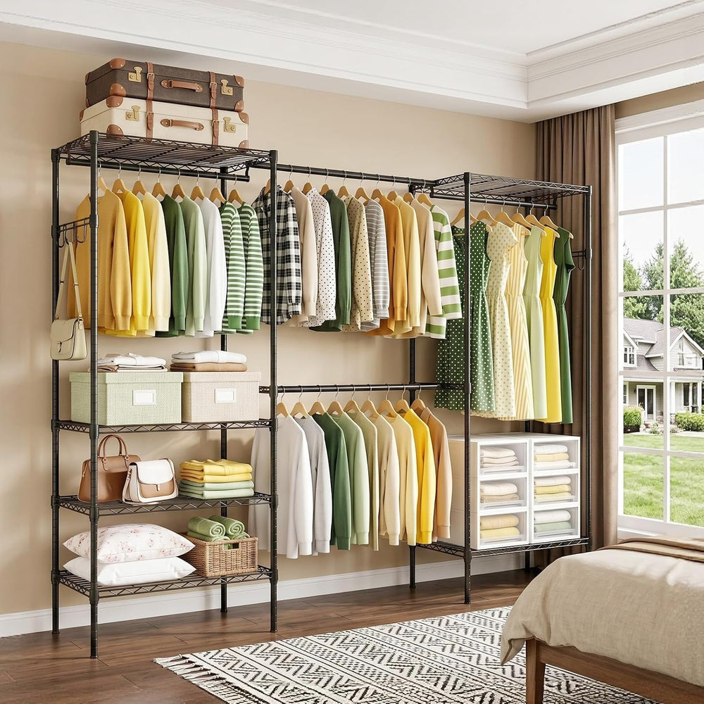Expandable Clothes Rack, 15.7"D x (70.9"-90.6")W x 76.8"H...