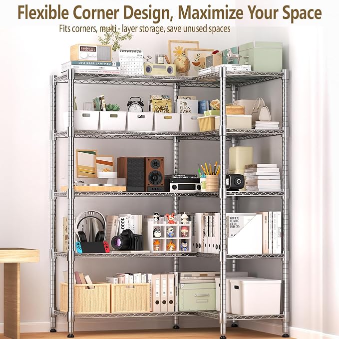 Himimi Storage Shelves-5 Tier Heavy Duty Wire Shelving Unit