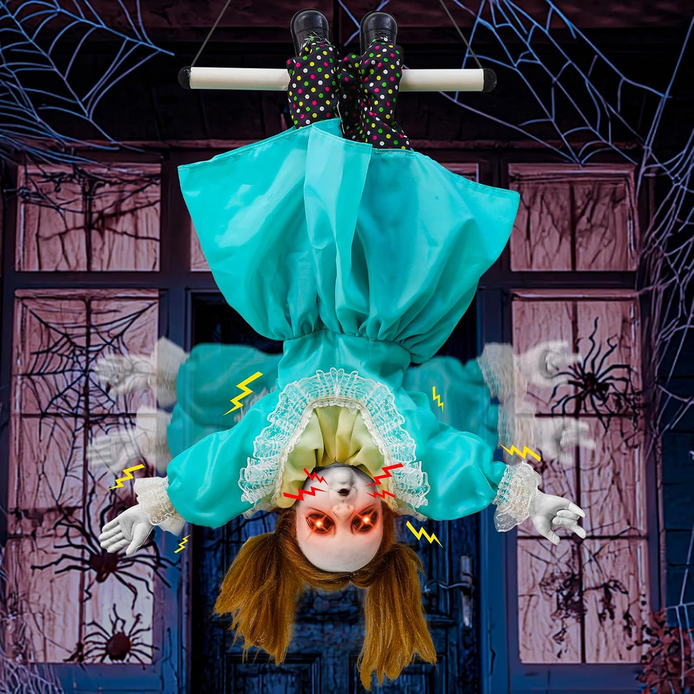30'' Scary Halloween Animatronic Decorations Outdoor Hanging Swinging...