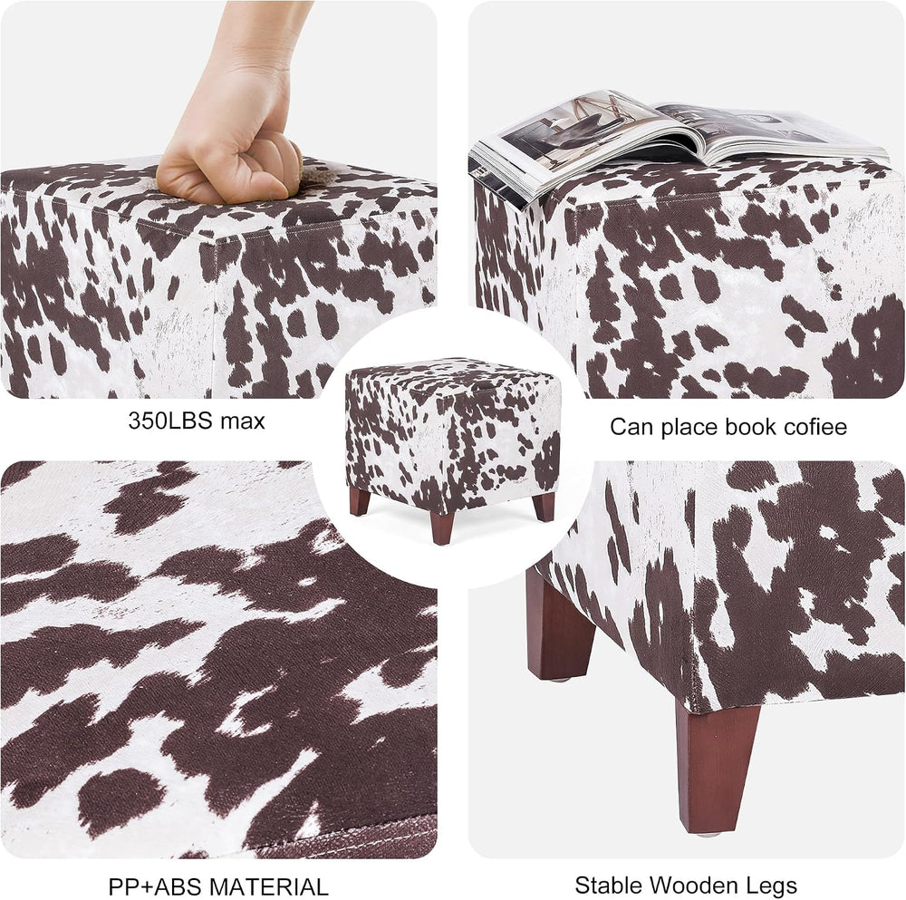 Ottoman with Square Cube Design, 16 Inch Footstools and Ottomans Small, Large...