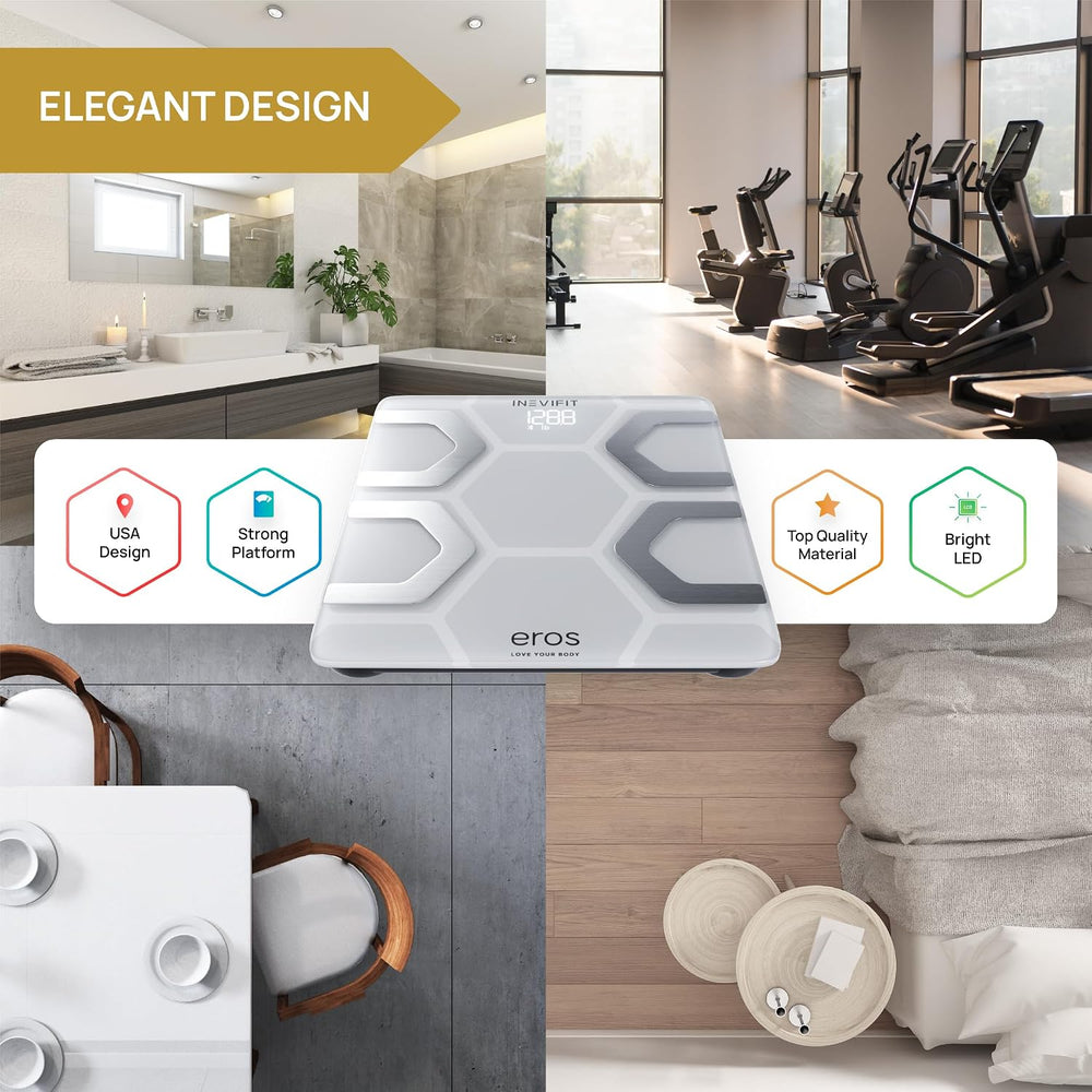 INEVIFIT EROS Bluetooth Body Fat Scale Smart BMI Highly Accurate Digital Bath...