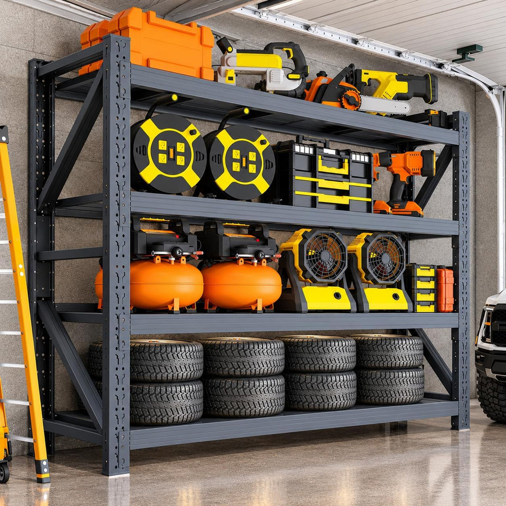 60" W x 24" D x 79" H Metal Garage Shelving Heavy Duty, 4 Tier...