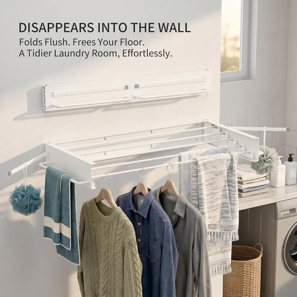 Wall Mounted Drying Rack, 31.5" Foldable Laundry Drying Rack, 60lbs Capa...