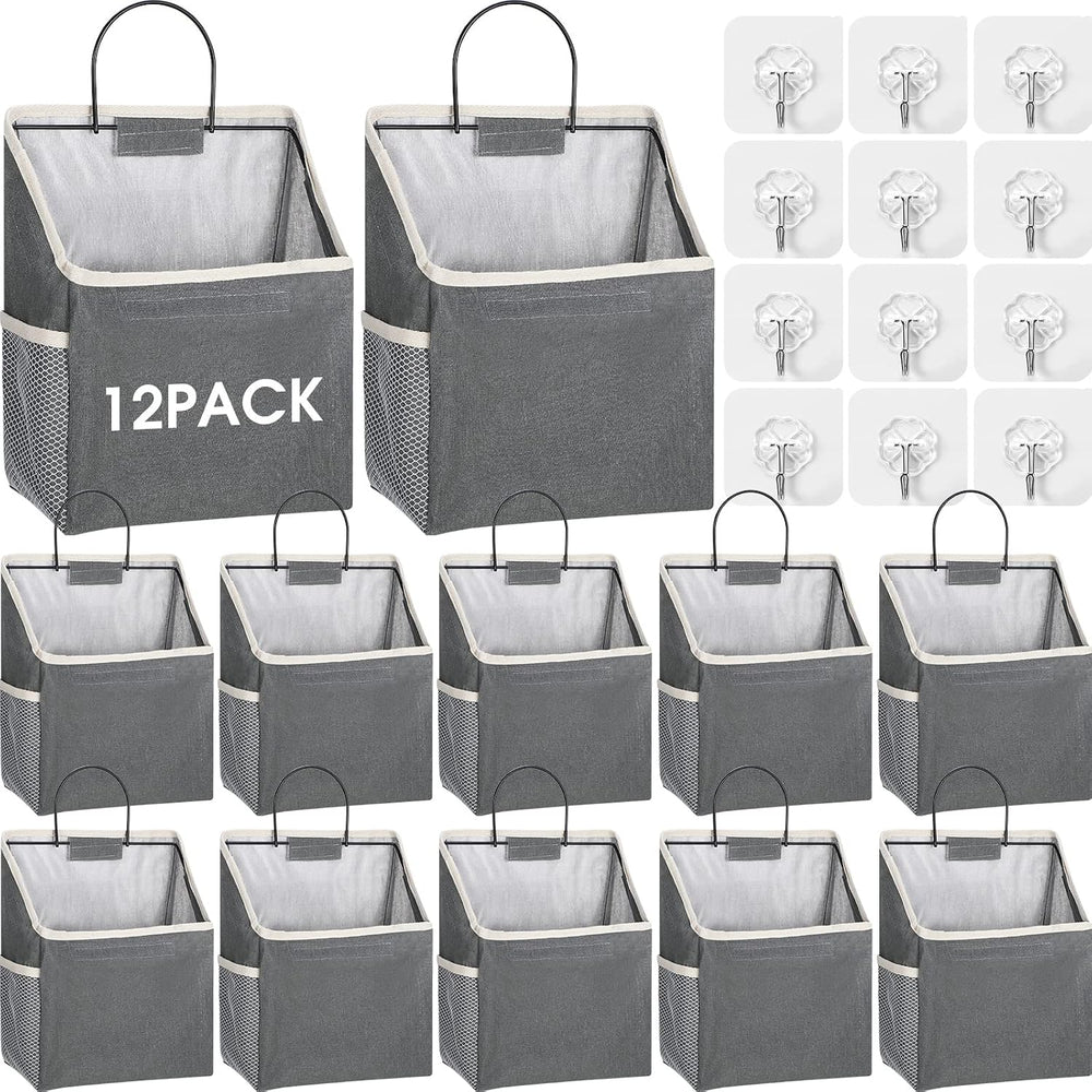 Woanger 12 Pcs Wall Hanging Storage Bag Wall Hanging Organizer Bag Over The D...