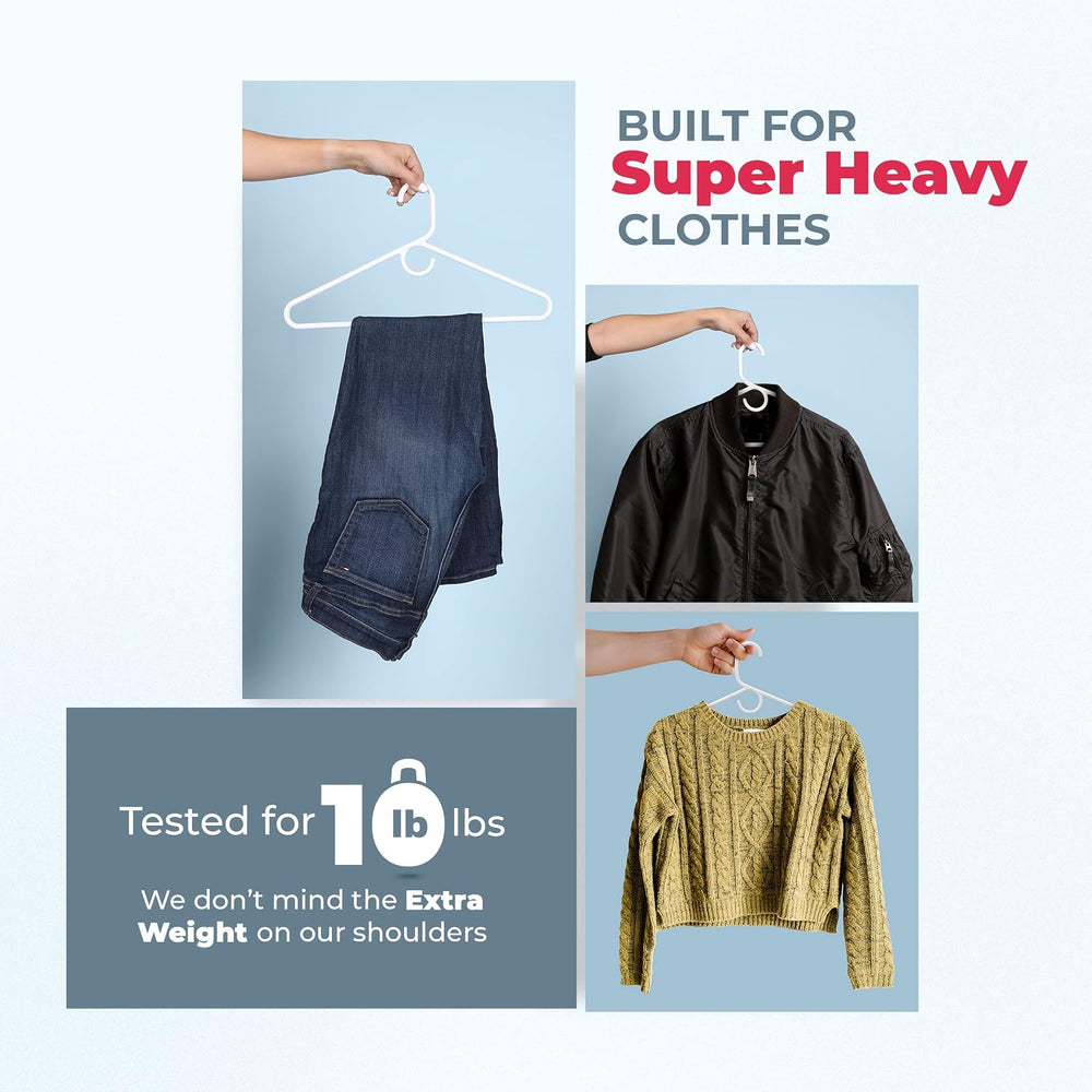 Super Heavy Duty Clothes Hangers 18 Pack – Made in the USA - 10lb Capacity, T...