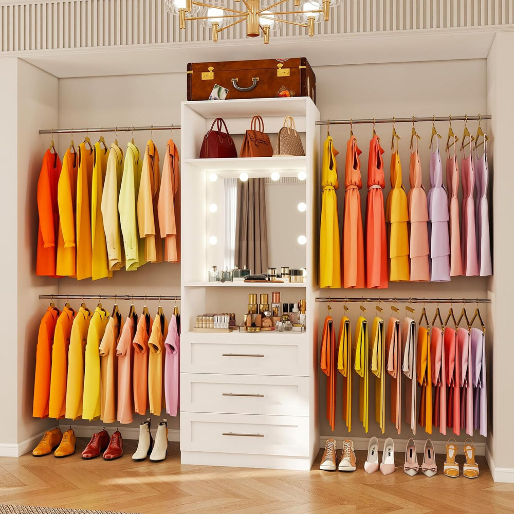 Closet System with Drawers, 2FT–9FT Closet Organizer System with 4 Adjustable...