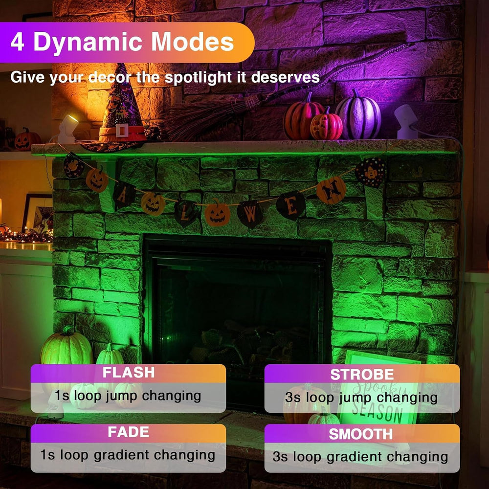 URTOM 6W RGBW Up Lights Indoor Halloween LED Floor Spotlight with Remote