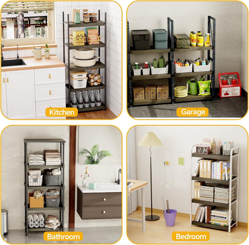 6 PCS Wire Rack Covers for Pantry Wood Grain, 33''W * 16''D (...