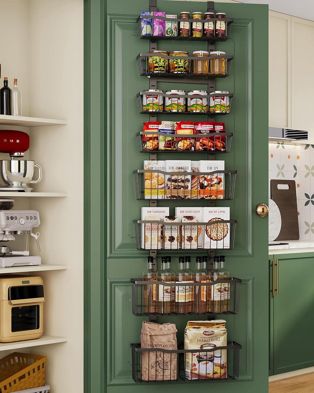 Over The Door Organizer，8-Tier Over The Door Pantry Organizer