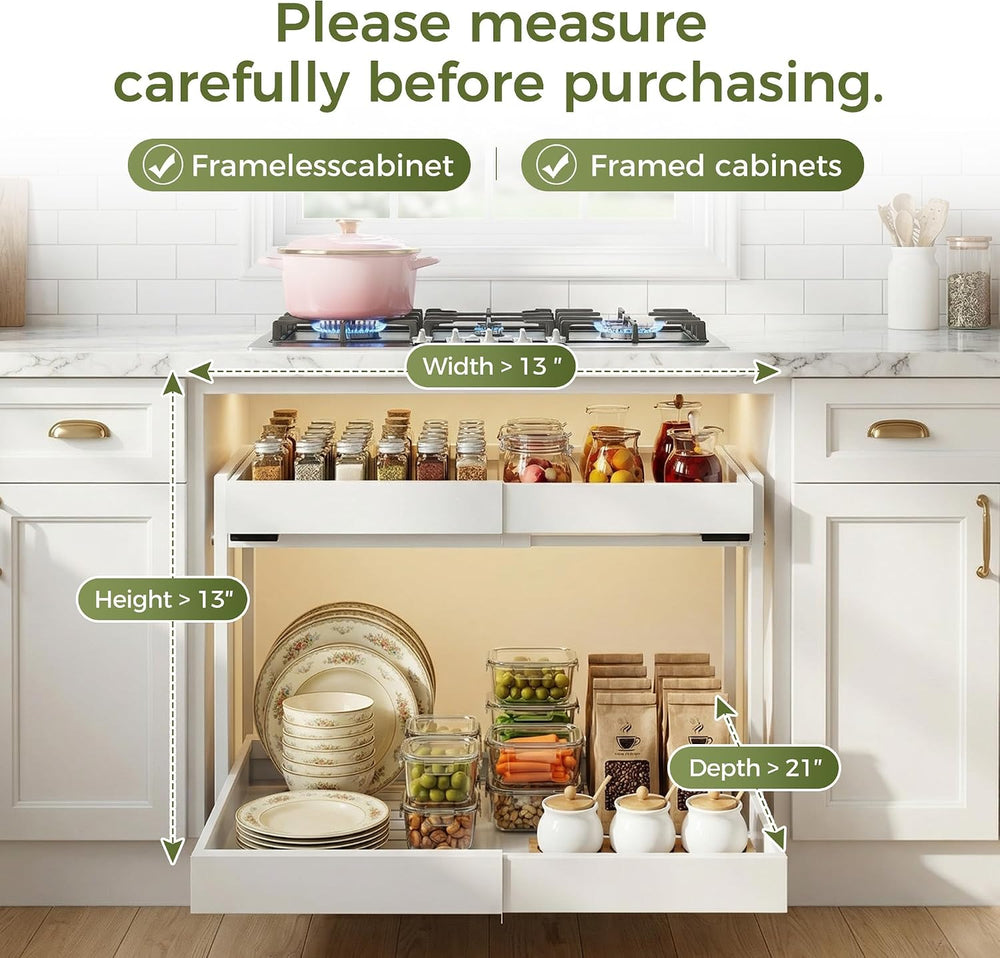 Abalter Expandable Pull Out Cabinet Organizer(12-18.5" W x 21" D), ...