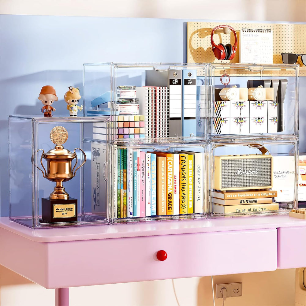 Stackable Boot Storage Organizer Tall Boot Storage Box, 4 Pack